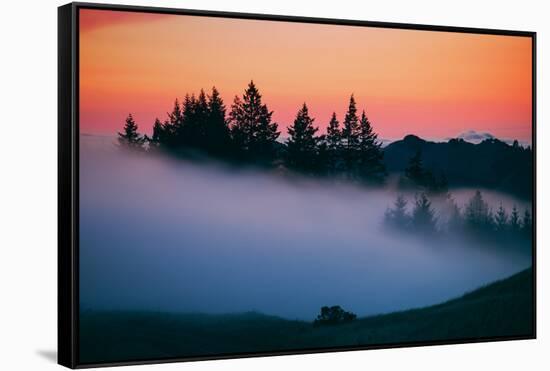 After Sunset Silhouette and Fog, Mount Tamalpais California-Vincent James-Framed Stretched Canvas