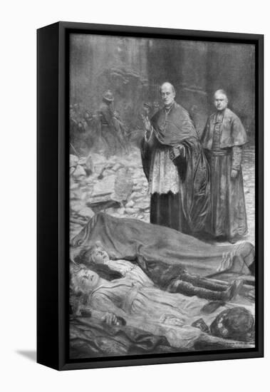 After the Attack of Good Friday, St-Gervais, Paris, World War I, 29 March 1918-J Simont-Framed Stretched Canvas
