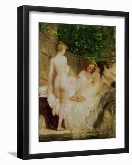 After the Bath, circa 1880-Karoly Lotz-Framed Giclee Print