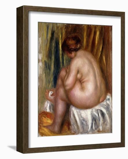 After the Bath (Nude Study)-Pierre-Auguste Renoir-Framed Giclee Print