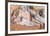 After the Bath Or, Reclining Nude, circa 1885-Edgar Degas-Framed Giclee Print