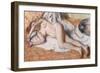 After the Bath Or, Reclining Nude, circa 1885-Edgar Degas-Framed Giclee Print