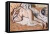 After the Bath Or, Reclining Nude, circa 1885-Edgar Degas-Framed Stretched Canvas