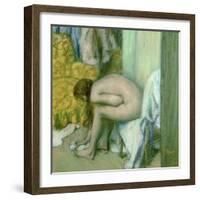 After the Bath, Woman Drying Her Left Foot, 1886-Edgar Degas-Framed Giclee Print