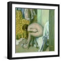 After the Bath, Woman Drying Her Left Foot, 1886-Edgar Degas-Framed Giclee Print