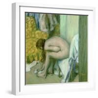 After the Bath, Woman Drying Her Left Foot, 1886-Edgar Degas-Framed Giclee Print