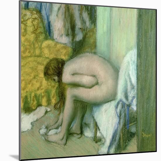 After the Bath, Woman Drying Her Left Foot, 1886-Edgar Degas-Mounted Giclee Print