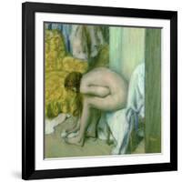 After the Bath, Woman Drying Her Left Foot, 1886-Edgar Degas-Framed Giclee Print