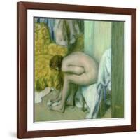 After the Bath, Woman Drying Her Left Foot, 1886-Edgar Degas-Framed Giclee Print