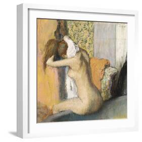 After the Bath, Woman Drying Her Neck, 1898-Edgar Degas-Framed Giclee Print