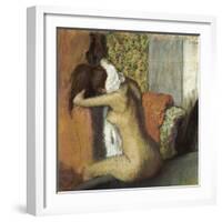 After the Bath, Woman Drying Her Neck, 1898-Edgar Degas-Framed Giclee Print