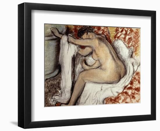 After the Bath, Woman Drying-Edgar Degas-Framed Giclee Print