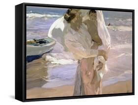 After the Bath-Joaquín Sorolla y Bastida-Framed Stretched Canvas