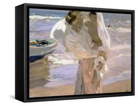 After the Bath-Joaquín Sorolla y Bastida-Framed Stretched Canvas