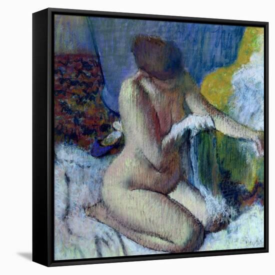 After the Bath-Edgar Degas-Framed Stretched Canvas