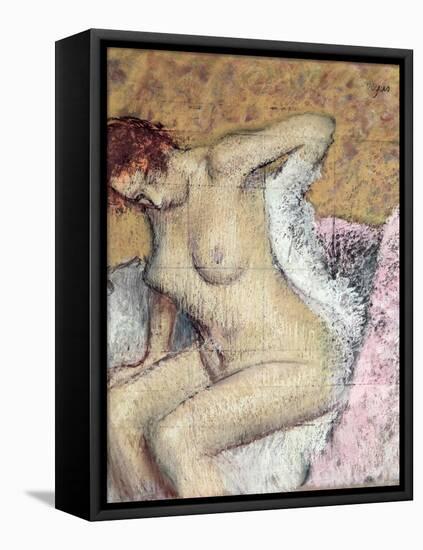 After the Bath-Edgar Degas-Framed Stretched Canvas