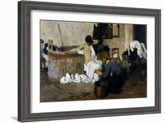 After the Bath-Giacomo Favretto-Framed Art Print