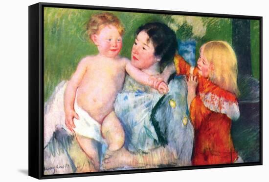 After The Bath-Mary Cassatt-Framed Stretched Canvas