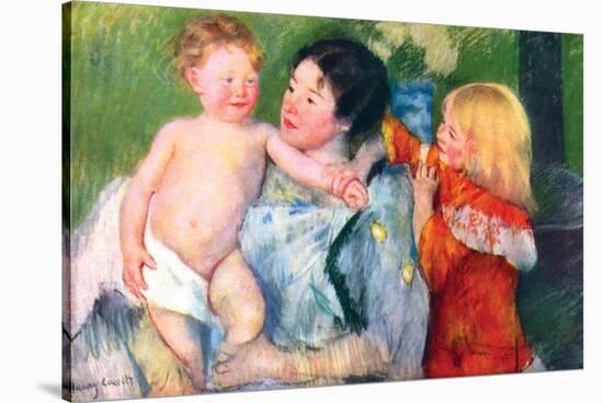 After The Bath-Mary Cassatt-Stretched Canvas