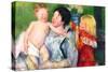 After The Bath-Mary Cassatt-Stretched Canvas