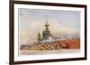 After the Battle of Jutland Hms "Princess Royal" Undergoes Repairs in a Dry Dock-William Lionel Wyllie-Framed Premium Giclee Print