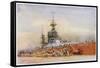 After the Battle of Jutland Hms "Princess Royal" Undergoes Repairs in a Dry Dock-William Lionel Wyllie-Framed Stretched Canvas