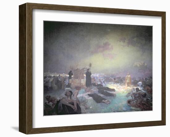 After the Battle of Vitkov, from the 'Slav Epic', 1916-Alphonse Mucha-Framed Giclee Print