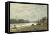After the Debacle, the Seine at the Pont De Suresnes-Alfred Sisley-Framed Stretched Canvas