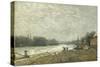 After the Debacle, the Seine at the Pont De Suresnes-Alfred Sisley-Stretched Canvas