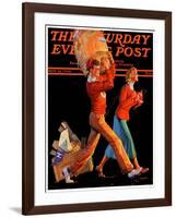 "After the Game," Saturday Evening Post Cover, November 14, 1936-Monte Crews-Framed Giclee Print