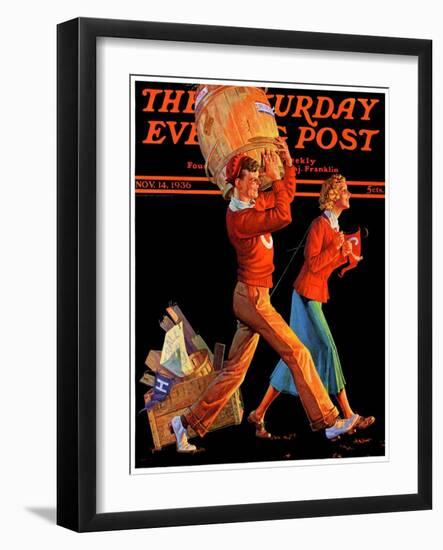 "After the Game," Saturday Evening Post Cover, November 14, 1936-Monte Crews-Framed Giclee Print