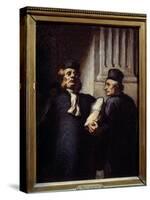 After the Hearing, Both Lawyers. Painting by Honore Daumier (1808 - 1879), 1845. Oil on Canvas. Dim-Honore Daumier-Stretched Canvas