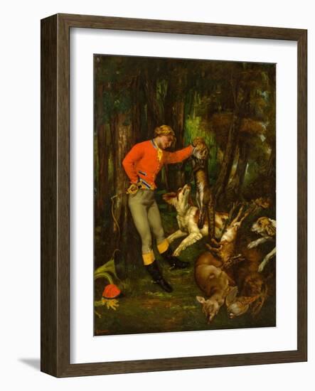 After the Hunt, c.1859-Gustave Courbet-Framed Giclee Print