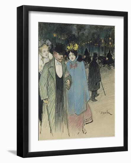 After the Play, about 1900-Théophile Alexandre Steinlen-Framed Giclee Print