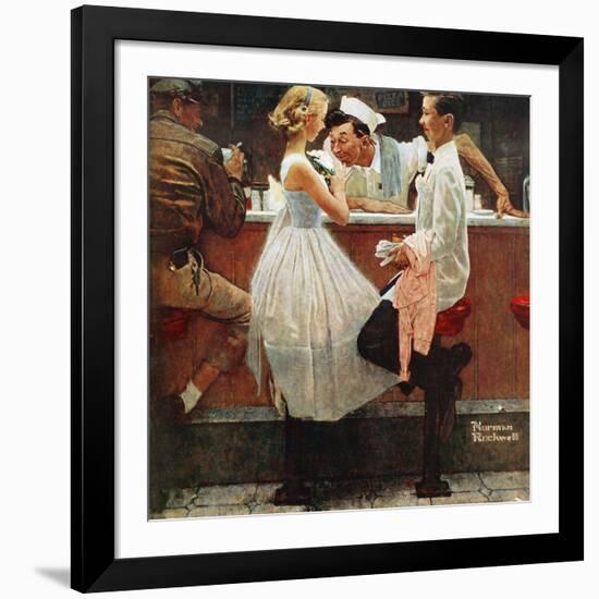 "After the Prom", May 25,1957-Norman Rockwell-Framed Giclee Print