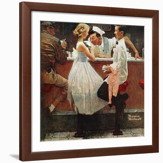 "After the Prom", May 25,1957-Norman Rockwell-Framed Giclee Print