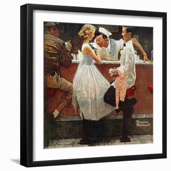 "After the Prom", May 25,1957-Norman Rockwell-Framed Giclee Print