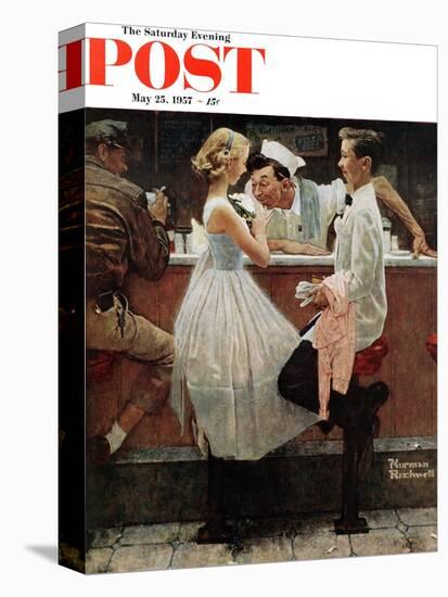 "After the Prom" Saturday Evening Post Cover, May 25,1957-Norman Rockwell-Stretched Canvas