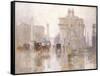 After the Rain, the Dewey Arch, Madison Square Park, New York-Paul Cornoyer-Framed Stretched Canvas