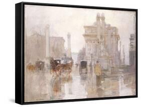 After the Rain, the Dewey Arch, Madison Square Park, New York-Paul Cornoyer-Framed Stretched Canvas