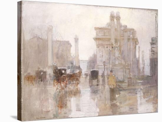 After the Rain, the Dewey Arch, Madison Square Park, New York-Paul Cornoyer-Stretched Canvas
