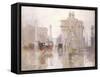 After the Rain, the Dewey Arch, Madison Square Park, New York-Paul Cornoyer-Framed Stretched Canvas