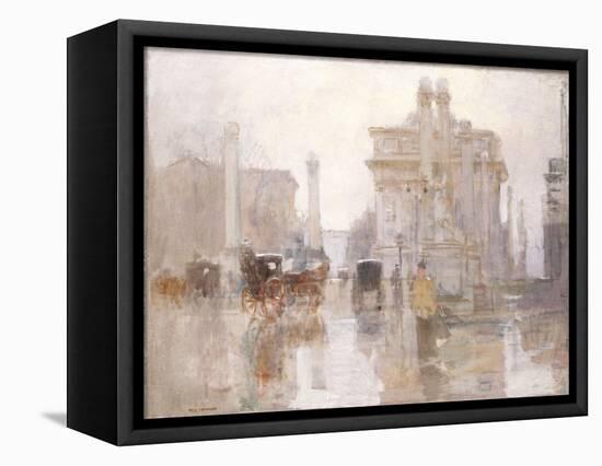 After the Rain, the Dewey Arch, Madison Square Park, New York-Paul Cornoyer-Framed Stretched Canvas