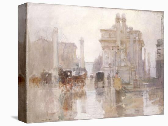 After the Rain, the Dewey Arch, Madison Square Park, New York-Paul Cornoyer-Stretched Canvas