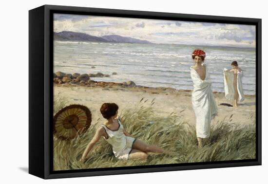 After the Swim at Hornbaek Beach, Denmark-Paul Fischer-Framed Stretched Canvas