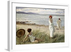 After the Swim at Hornbaek Beach, Denmark-Paul Fischer-Framed Giclee Print