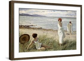 After the Swim at Hornbaek Beach, Denmark-Paul Fischer-Framed Giclee Print