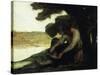 After the Swim-Honore Daumier-Stretched Canvas