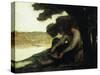 After the Swim-Honore Daumier-Stretched Canvas