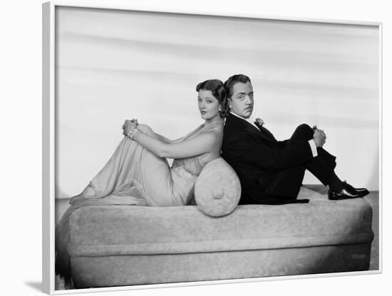 After the Thin Man by W.S. Van Dyke with Myrna Loy, William Powell, 1936 (b/w photo)-null-Framed Photo